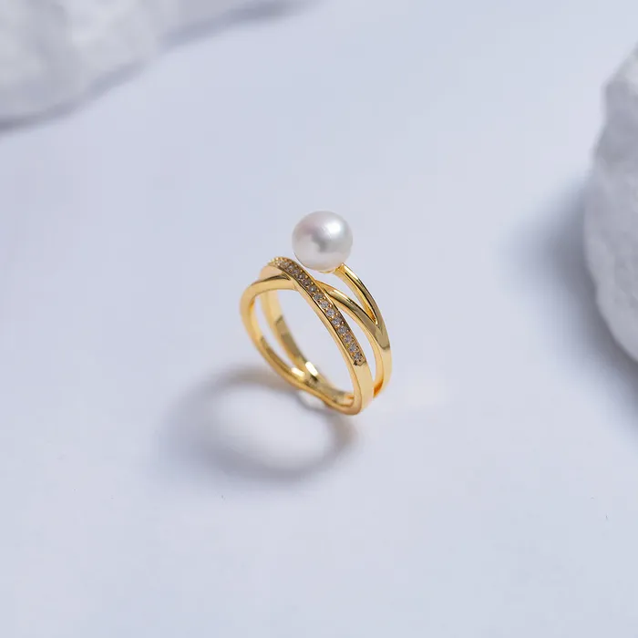 Pearly Lustre Rings Top Grade Freshwater Pearl Ring WR00227 CONNECT