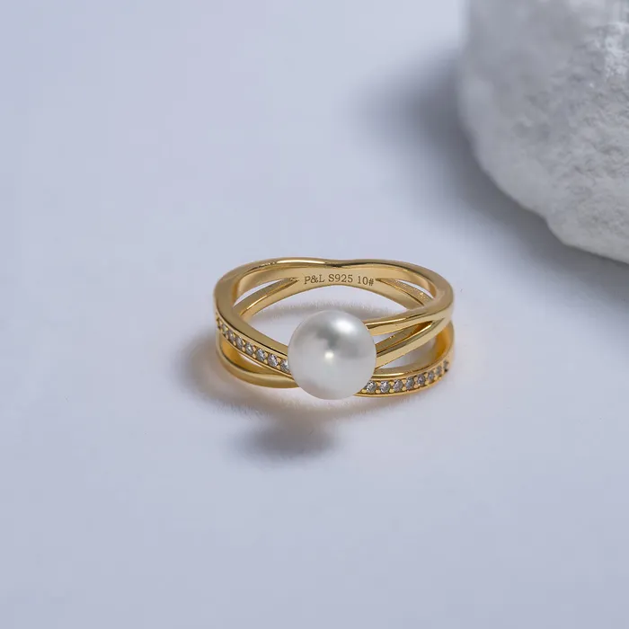 Pearly Lustre Rings Top Grade Freshwater Pearl Ring WR00227 CONNECT