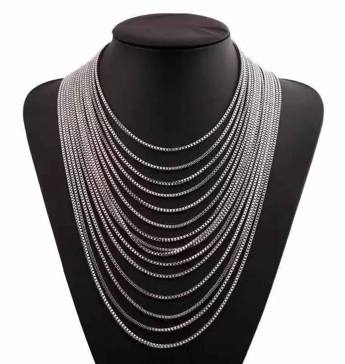 polly N307 Silver Multi Chains Statement Necklace with FREE Earrings Necklaces