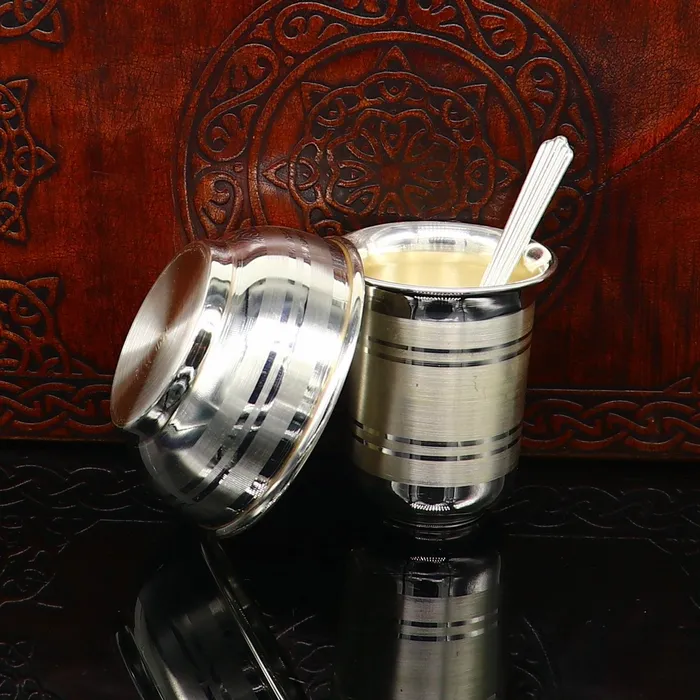 Rings 999 fine silver water milk glass and bowl silver tumbler silver spoon silver utensils silver baby set serving food utensils sv199 TRIBAL ORNAMENTS