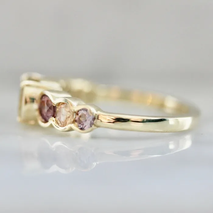Rings Common Rite Supply Cozumel Coast Round Brilliant Cut Ombre Sapphire Ring