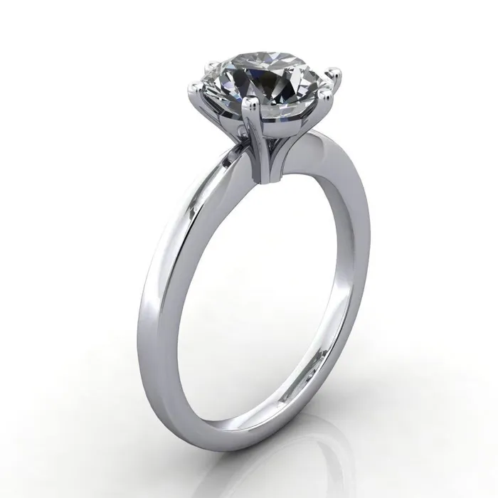 Rings Enid Round Center Stone 6 Prong Engagement Ring Fire Brilliance 