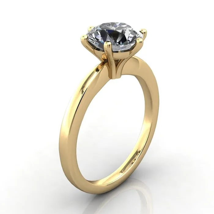 Rings Enid Round Center Stone 6 Prong Engagement Ring Fire Brilliance 