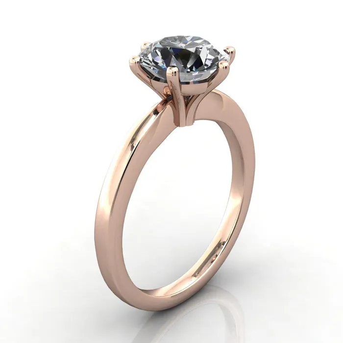 Rings Enid Round Center Stone 6 Prong Engagement Ring Fire Brilliance 