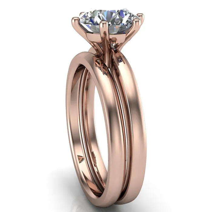 Rings Enid Round Center Stone 6 Prong Engagement Ring Fire Brilliance 