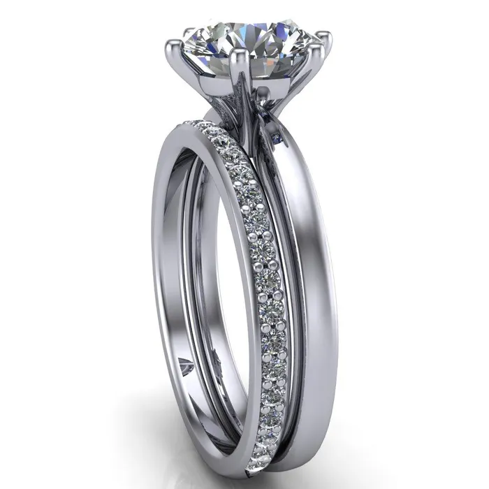 Rings Enid Round Center Stone 6 Prong Engagement Ring Fire Brilliance 