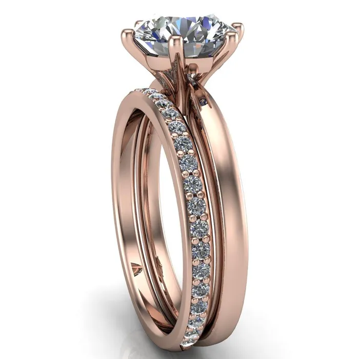 Rings Enid Round Center Stone 6 Prong Engagement Ring Fire Brilliance 