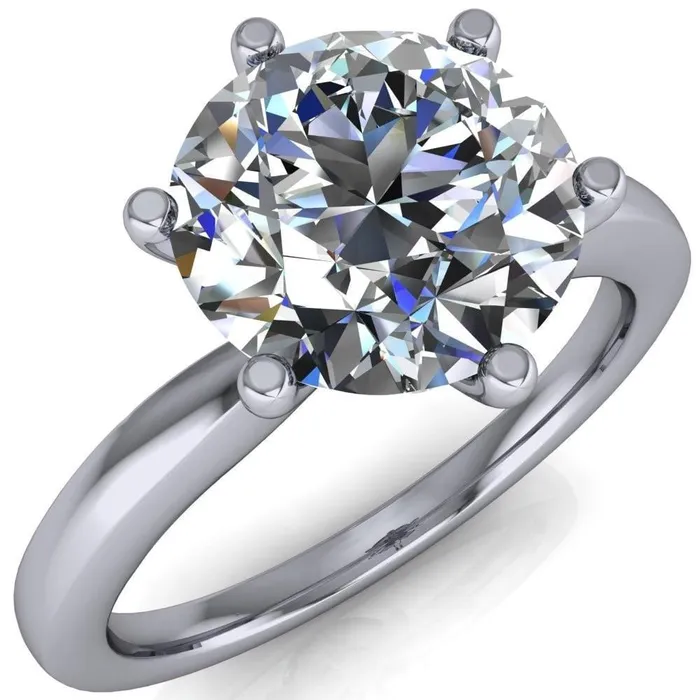 Rings Enid Round Center Stone 6 Prong Engagement Ring Fire Brilliance 