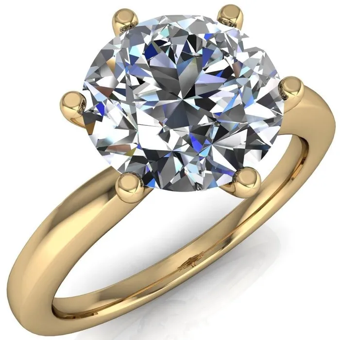 Rings Enid Round Center Stone 6 Prong Engagement Ring Fire Brilliance 
