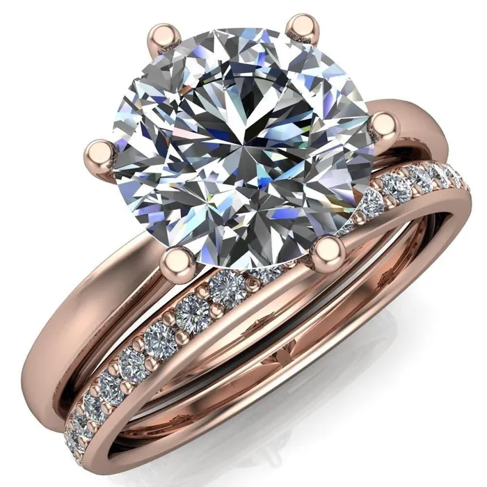 Rings Enid Round Center Stone 6 Prong Engagement Ring Fire Brilliance 