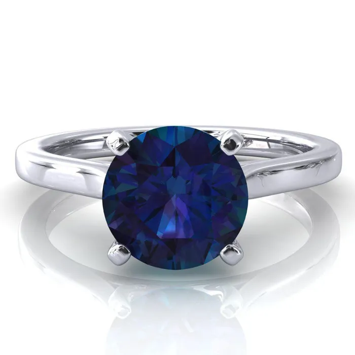 Rings Fire Brilliance Darci Round Alexandrite 4 Prong Cathedral Solitaire Engagement Ring Rings Fire Brilliance Darci Round Alexandrite 4 Prong Cathedral Solitaire Engagement Ring