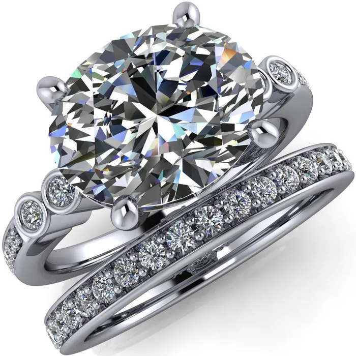 Rings Fire Brilliance Pascala Oval Center Stone Diamond Side 4 Prong Engagement Ring