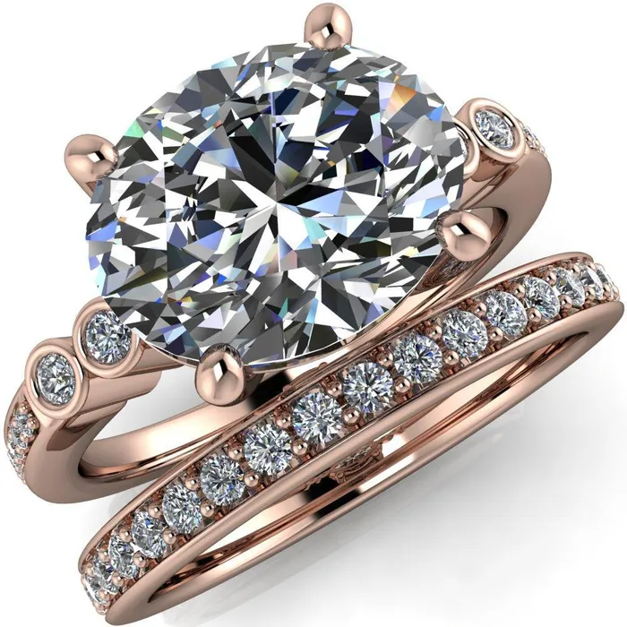 Rings Fire Brilliance Pascala Oval Center Stone Diamond Side 4 Prong Engagement Ring