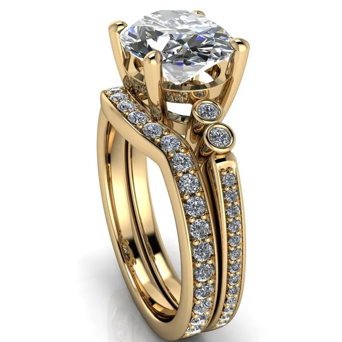 Rings Fire Brilliance Pascala Oval Center Stone Diamond Side 4 Prong Engagement Ring