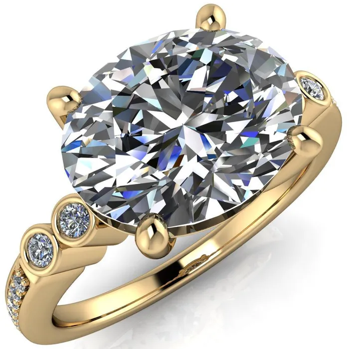 Rings Fire Brilliance Pascala Oval Center Stone Diamond Side 4 Prong Engagement Ring