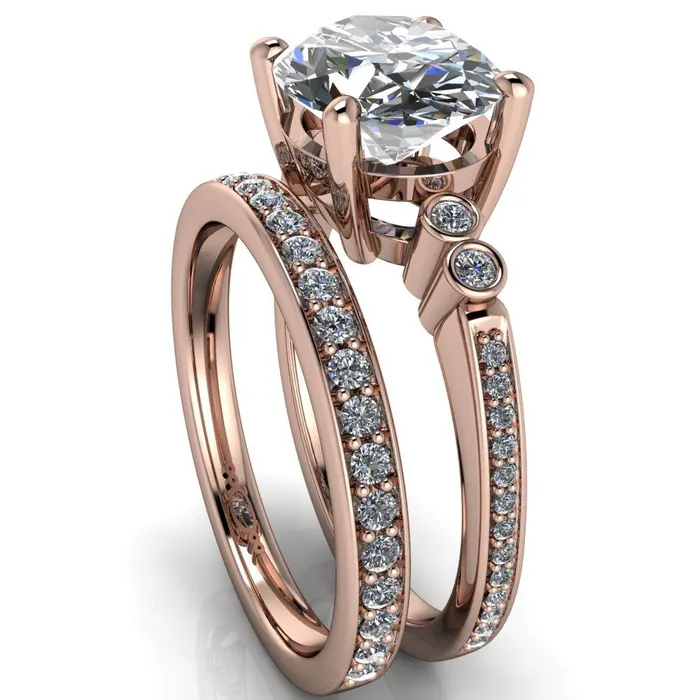 Rings Fire Brilliance Pascala Oval Center Stone Diamond Side 4 Prong Engagement Ring