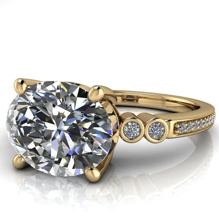 Rings Fire Brilliance Pascala Oval Center Stone Diamond Side 4 Prong Engagement Ring