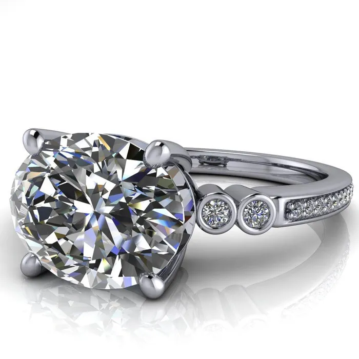 Rings Fire Brilliance Pascala Oval Center Stone Diamond Side 4 Prong Engagement Ring
