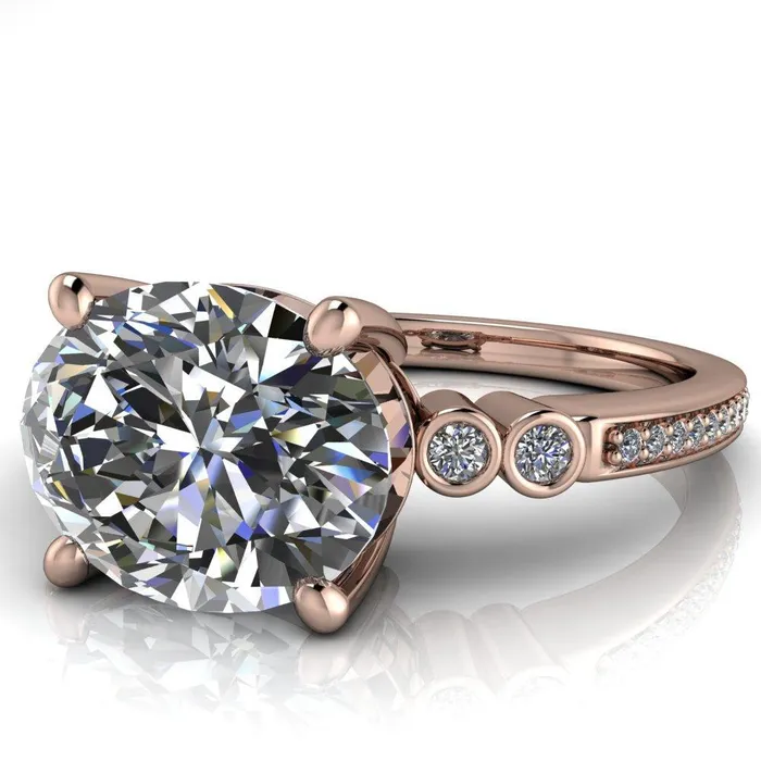 Rings Fire Brilliance Pascala Oval Center Stone Diamond Side 4 Prong Engagement Ring