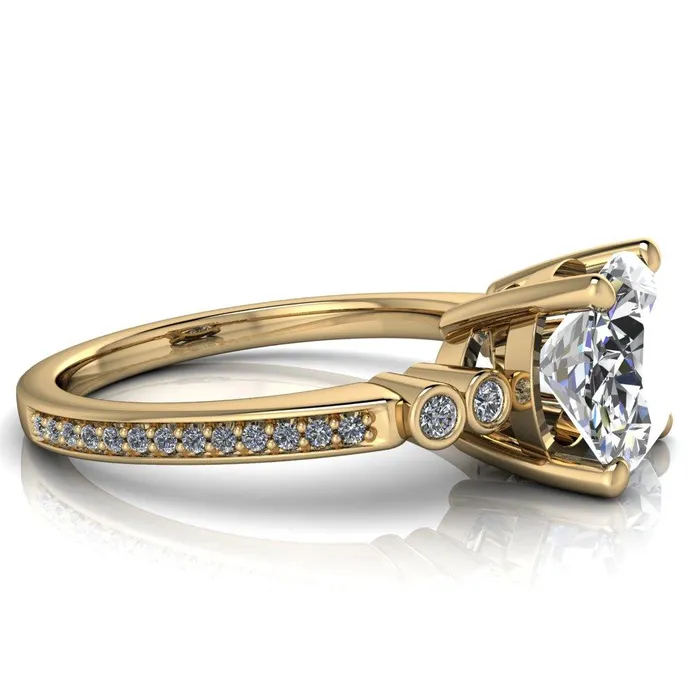 Rings Fire Brilliance Pascala Oval Center Stone Diamond Side 4 Prong Engagement Ring