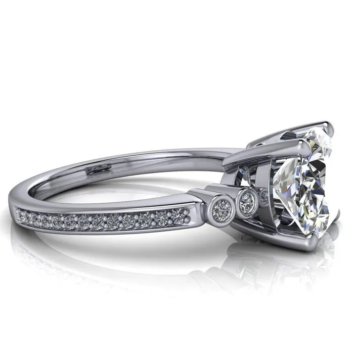 Rings Fire Brilliance Pascala Oval Center Stone Diamond Side 4 Prong Engagement Ring