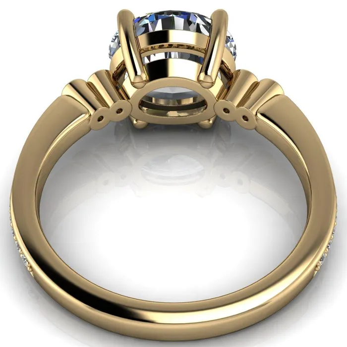 Rings Fire Brilliance Pascala Oval Center Stone Diamond Side 4 Prong Engagement Ring