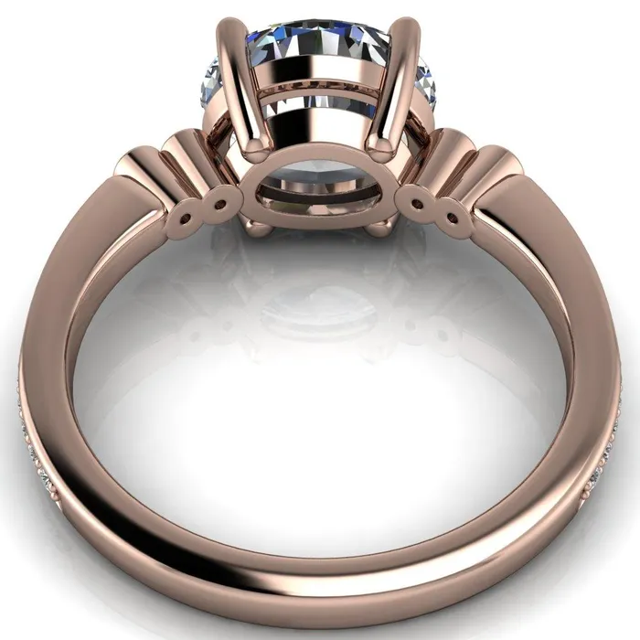 Rings Fire Brilliance Pascala Oval Center Stone Diamond Side 4 Prong Engagement Ring