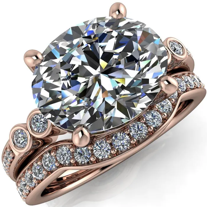 Rings Fire Brilliance Pascala Oval Center Stone Diamond Side 4 Prong Engagement Ring