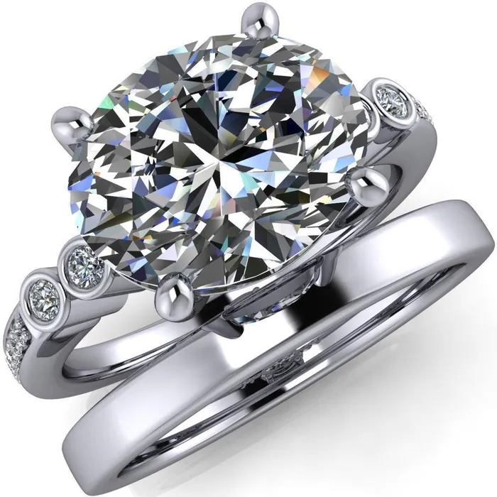 Rings Fire Brilliance Pascala Oval Center Stone Diamond Side 4 Prong Engagement Ring