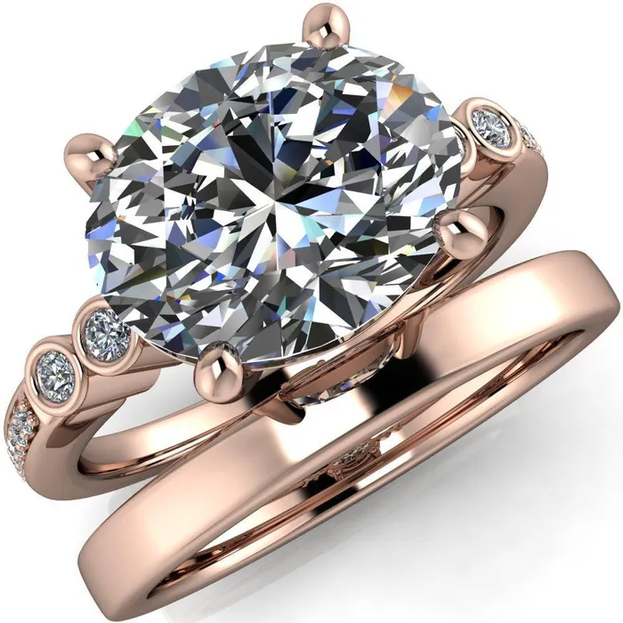 Rings Fire Brilliance Pascala Oval Center Stone Diamond Side 4 Prong Engagement Ring