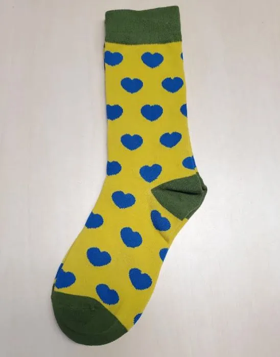 Rings SF1214 Yellow Blue Heart Socks POLLY
