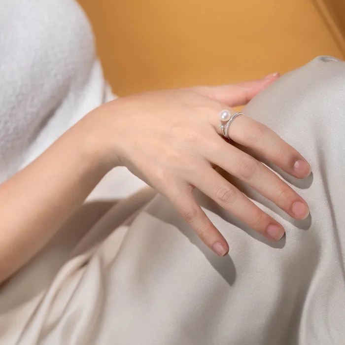 Rings Top Grade Freshwater Pearl Ring WR00198 Pearly Lustre