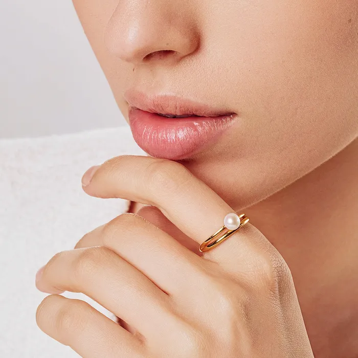 Rings Top Grade Freshwater Pearl Ring WR00299 CONNECT Pearly Lustre