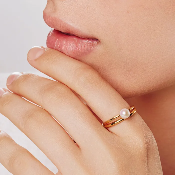 Rings Top Grade Freshwater Pearl Ring WR00299 CONNECT Pearly Lustre