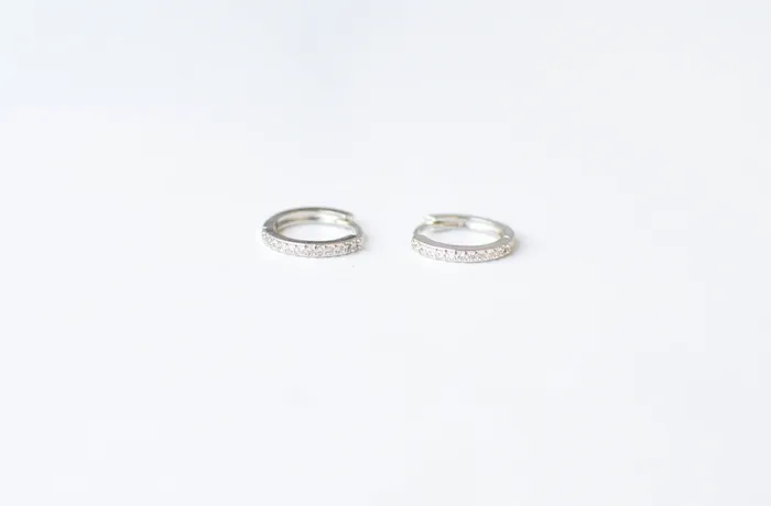 Silver Diamond Huggies DLUX Rings
