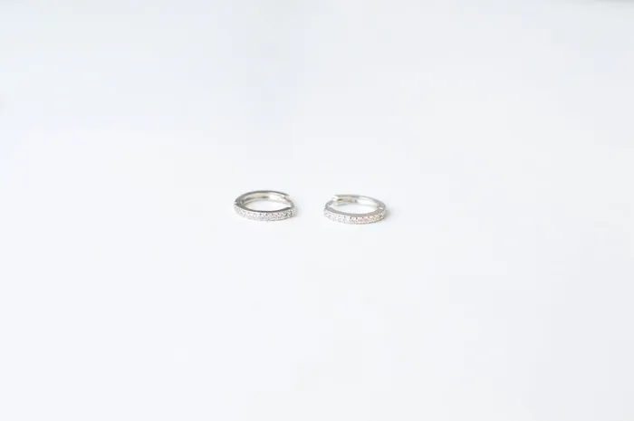 Silver Diamond Huggies DLUX Rings