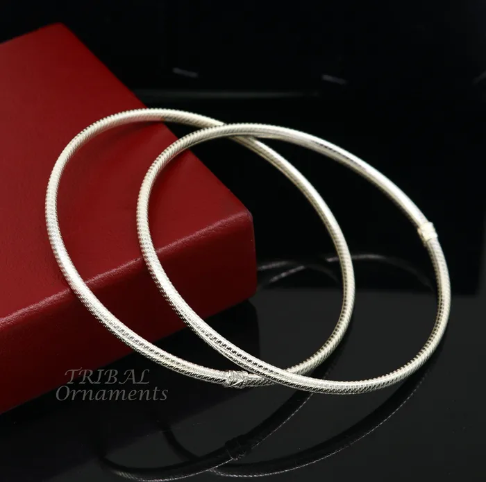 TRIBAL ORNAMENTS Bracelets Sterling silver Handmade Vintage design indian traditional silver womens customized foot kada ankle kada bracelet tribal jewelry nsfk74