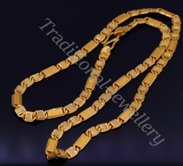TRIBAL ORNAMENTS Necklaces 20 inches long handmade 22kt yellow gold royal navabi nawabi chain necklace gorgeous diamond cut design india jewelry for gifting TRIBAL ORNAMENTS Necklaces 20 inches long handmade 22kt yellow gold royal navabi nawabi chain necklace gorgeous diamond cut design india jewelry for gifting