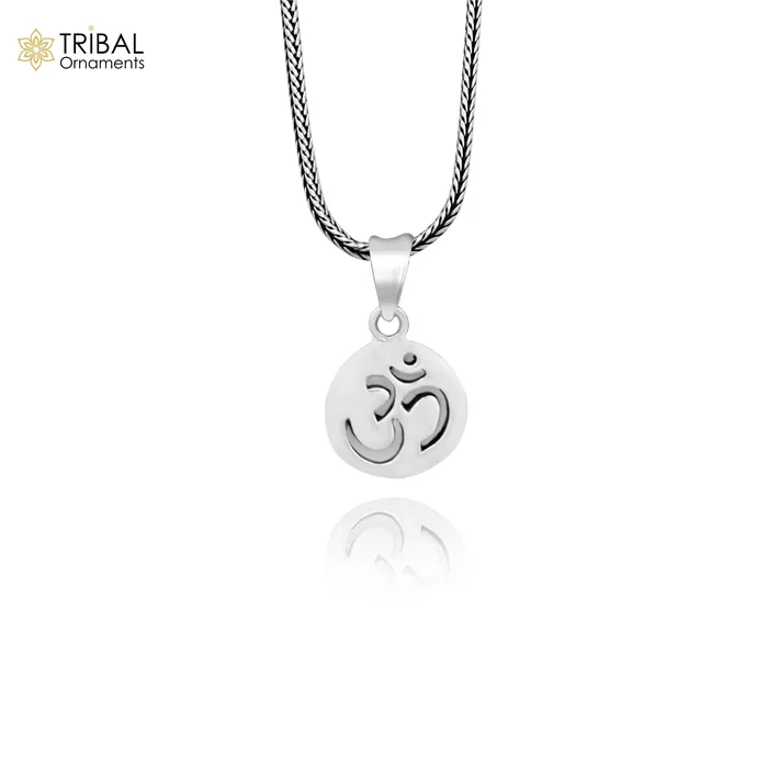 TRIBAL ORNAMENTS Necklaces 925 sterling silver handmade Hindu mantra Aum OM pendant amazing stylish unisex pendant personalized jewelry tribal jewelry ssp1655 TRIBAL ORNAMENTS Necklaces 925 sterling silver handmade Hindu mantra Aum OM pendant amazing stylish unisex pendant personalized jewelry tribal jewelry ssp1655