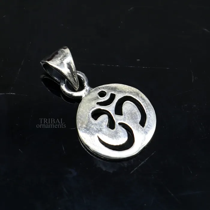 TRIBAL ORNAMENTS Necklaces 925 sterling silver handmade Hindu mantra Aum OM pendant amazing stylish unisex pendant personalized jewelry tribal jewelry ssp1655