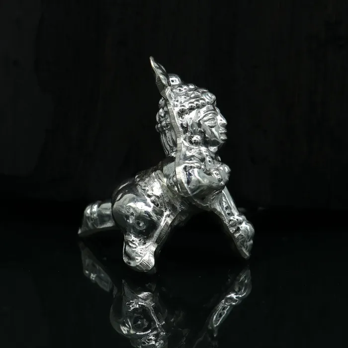 TRIBAL ORNAMENTS Necklaces Handmade design Indian idol little Krishna Ladu Gopal bala gopala small silver statue sculpture home temple puja art utensils su215 TRIBAL ORNAMENTS Necklaces Handmade design Indian idol little Krishna Ladu Gopal bala gopala small silver statue sculpture home temple puja art utensils su215