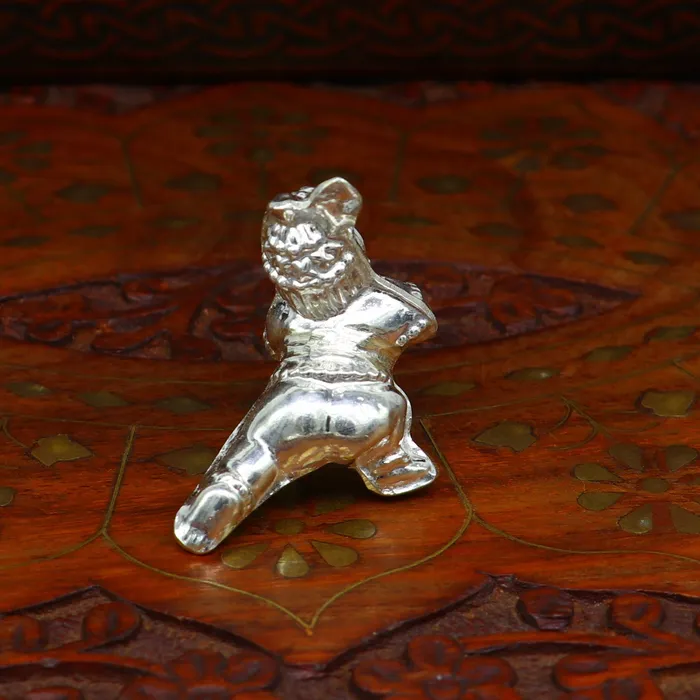 TRIBAL ORNAMENTS Necklaces Handmade design Indian idol little Krishna Ladu Gopal bala gopala small silver statue sculpture home temple puja art utensils su215