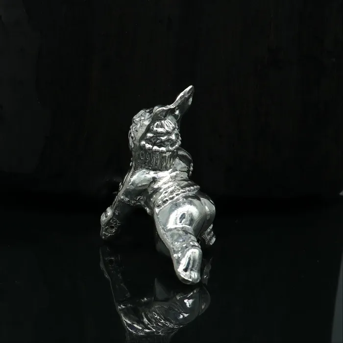 TRIBAL ORNAMENTS Necklaces Handmade design Indian idol little Krishna Ladu Gopal bala gopala small silver statue sculpture home temple puja art utensils su215