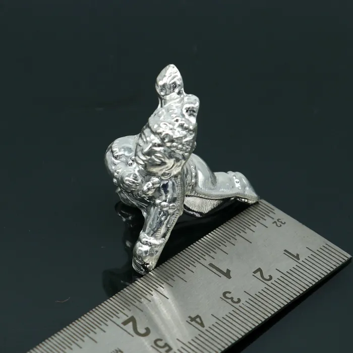 TRIBAL ORNAMENTS Necklaces Handmade design Indian idol little Krishna Ladu Gopal bala gopala small silver statue sculpture home temple puja art utensils su215