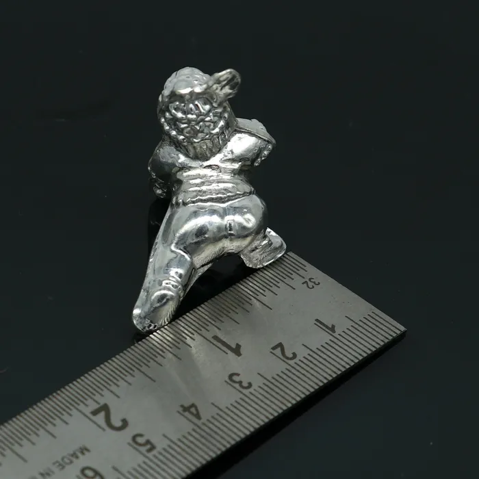 TRIBAL ORNAMENTS Necklaces Handmade design Indian idol little Krishna Ladu Gopal bala gopala small silver statue sculpture home temple puja art utensils su215