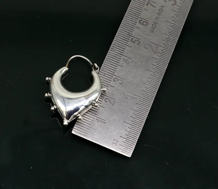 Vintage Design 925 sterling silver fabulous hoops earring tribal kundal earring from Rajasthan India best gifting unisex jewelry ear624 TRIBAL ORNAMENTS Earrings