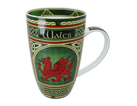 Welsh Dragon Mug Celtic Window Royal Tara Earrings
