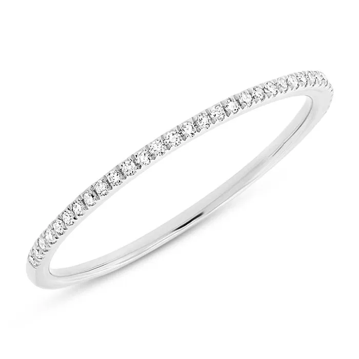 14K White Gold Diamond Band Wedding Bands Rings
