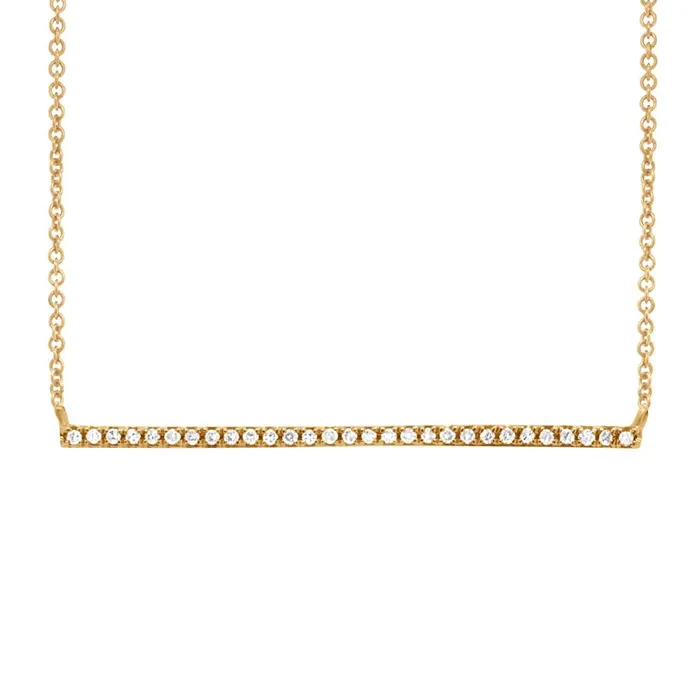 14K Yellow Gold Diamond Bar Necklace Meierotto Jewelers Necklaces