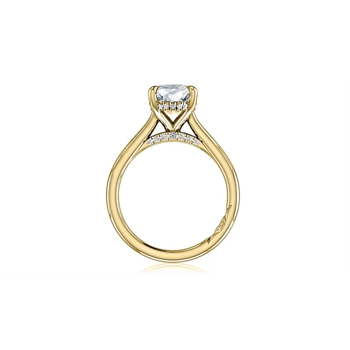 A Jaffe Rings A Jaffe 14K Yellow Gold Semi Mount Oval Ring with Hidden Diamond Halo A Jaffe Rings A Jaffe 14K Yellow Gold Semi Mount Oval Ring with Hidden Diamond Halo